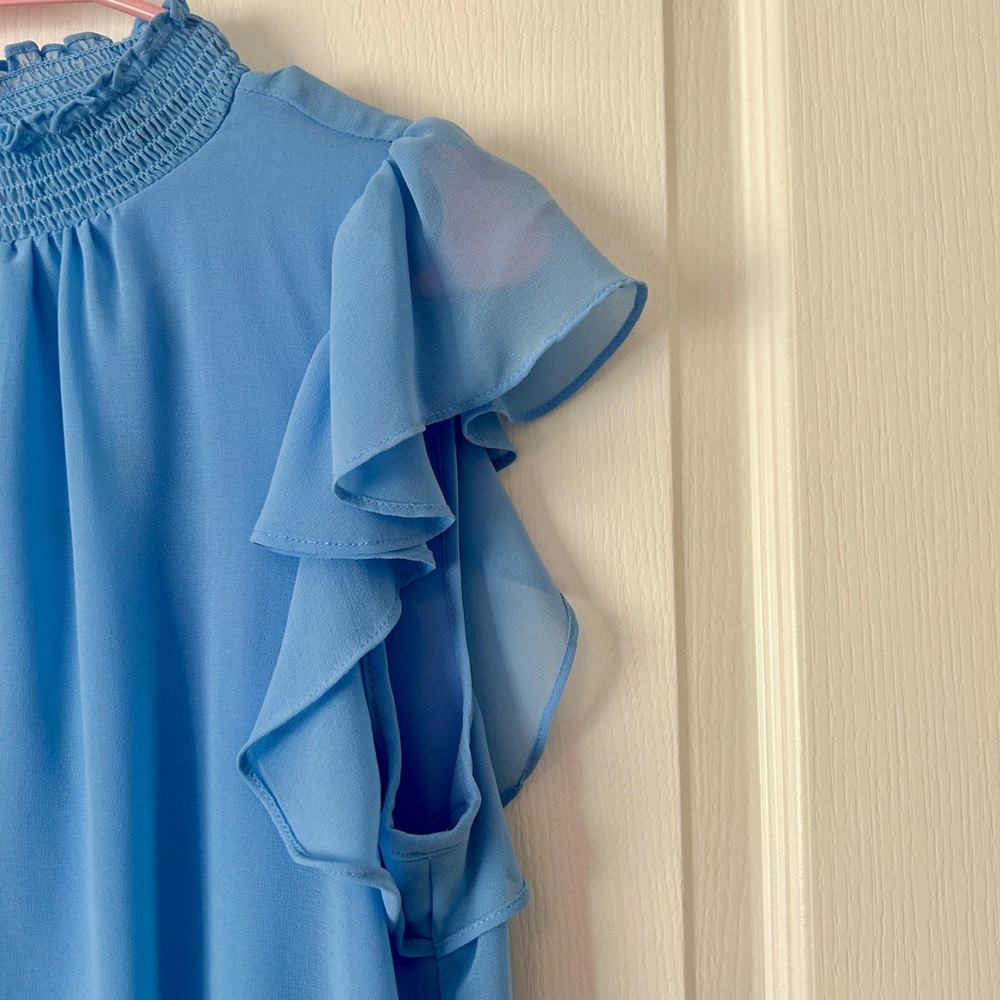 1. State Light Blue Ruffled Dress - Picture 4 of 11